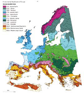 Carte des Ecorégions d'Europe